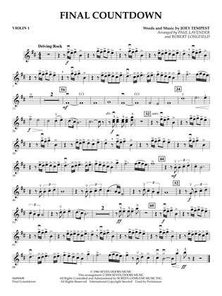 Final Countdown (arr. Paul Lavender and Robert Longfield) - Violin 1