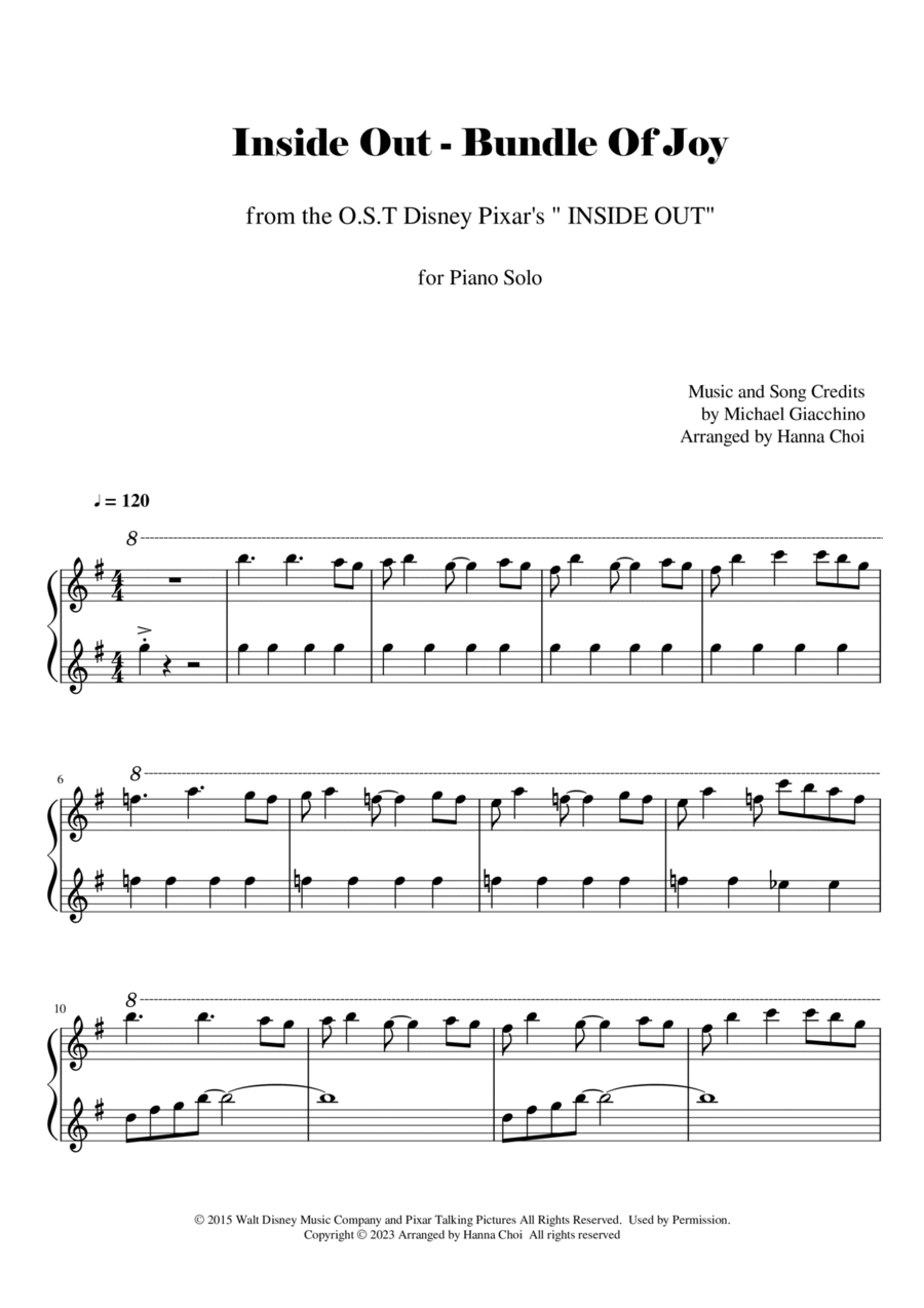 Bundle Of Joy Piano Solo scores gallery preview page 1