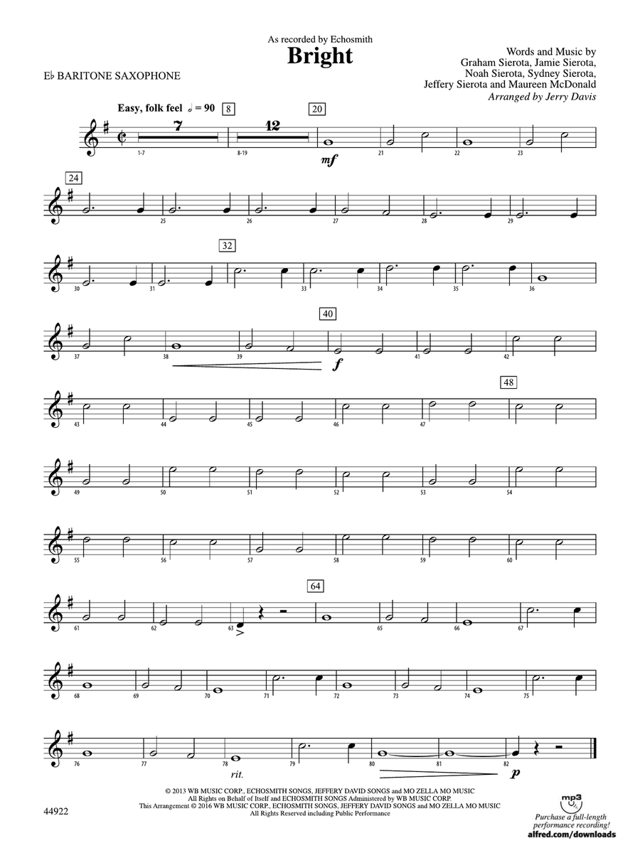 Bright: E-flat Baritone Saxophone