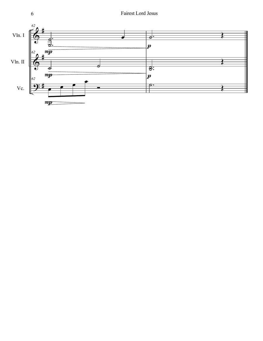 Fairest Lord Jesus String Trio scores gallery preview page 6