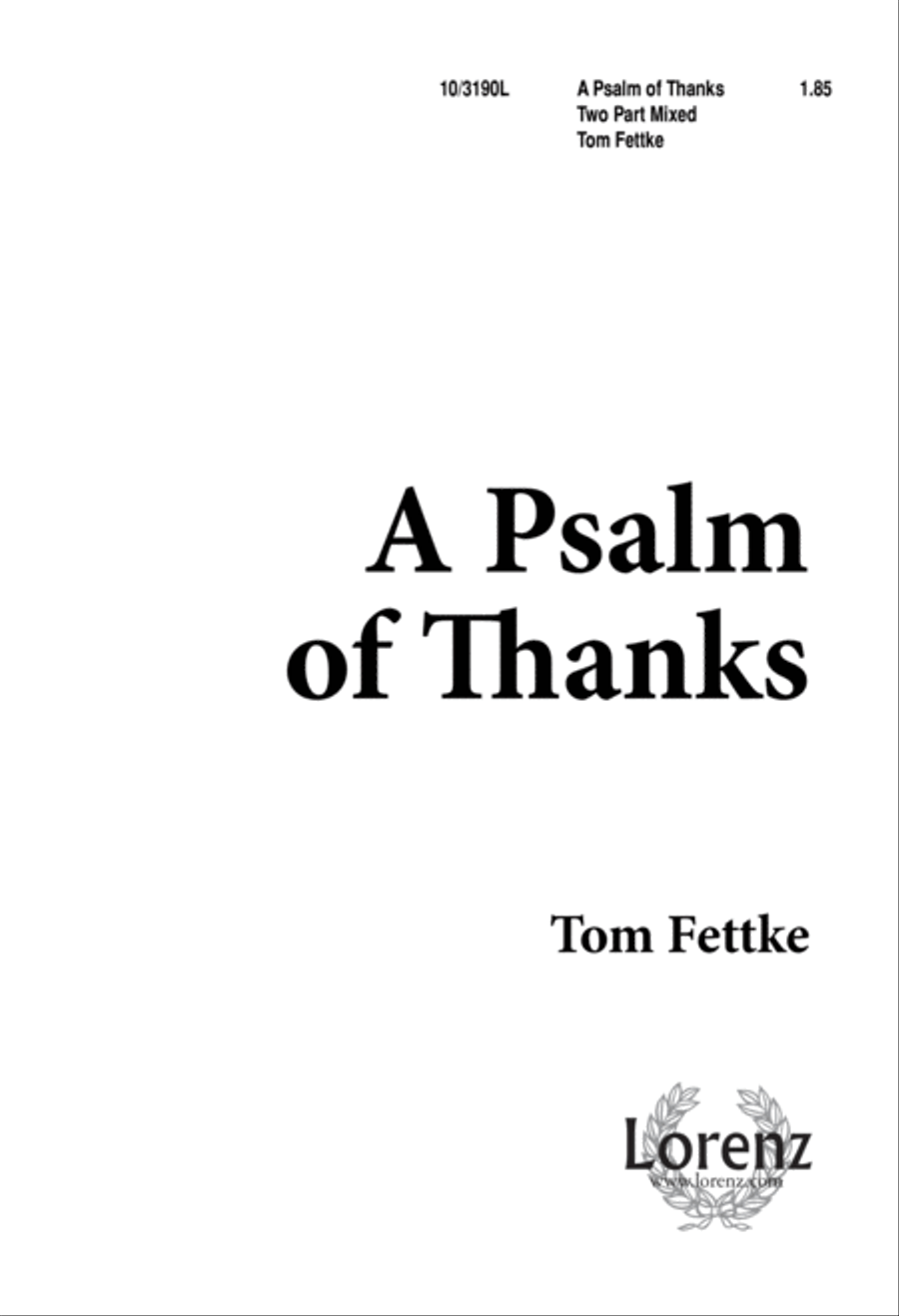 A Psalm of Thanks 2-Part scores gallery preview page 1