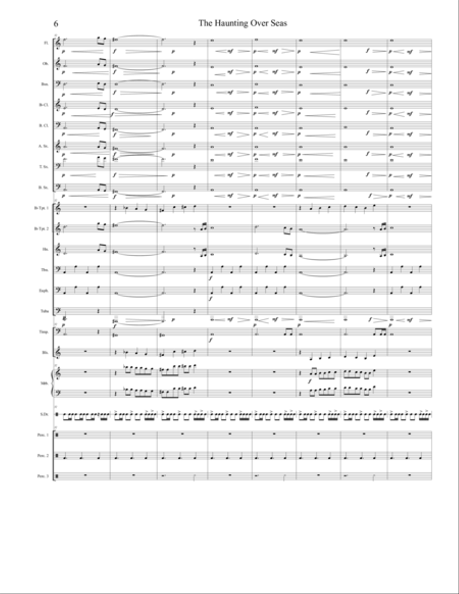 The Haunting Over Seas - Score Only Concert Band scores gallery preview page 6