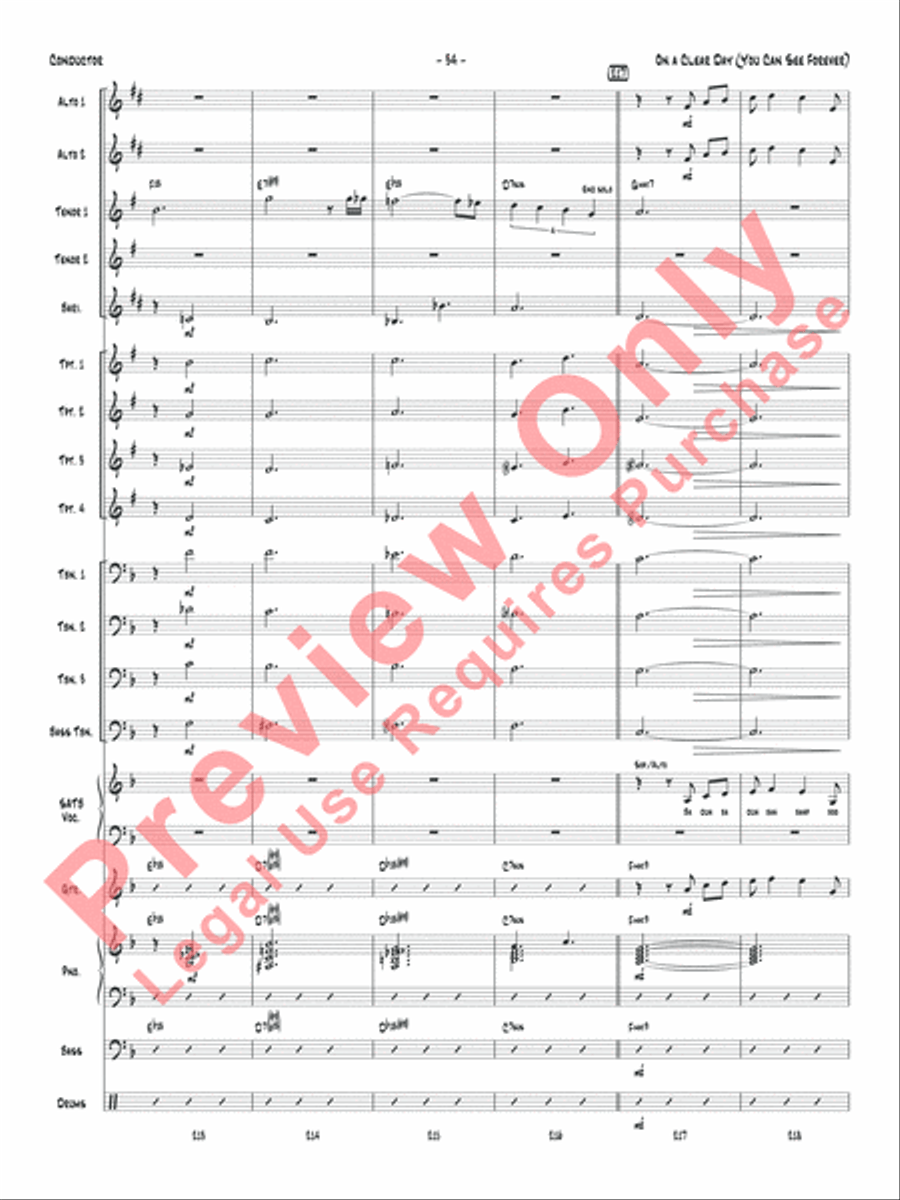 On a Clear Day (You Can See Forever) Jazz Ensemble scores gallery preview page 37