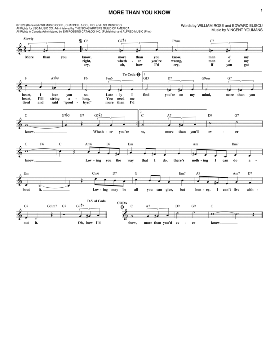 More Than You Know Piano scores gallery preview page 1