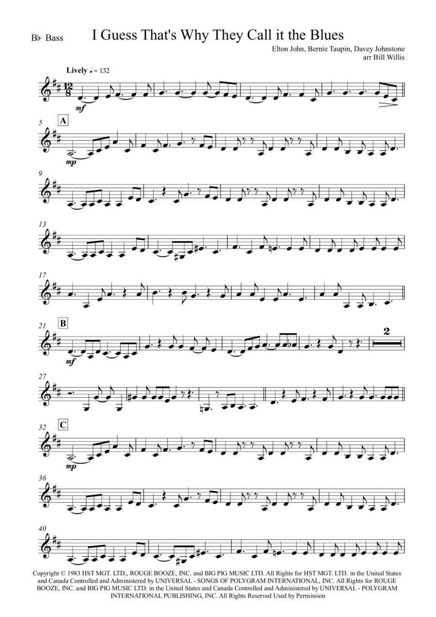 I Guess That's Why They Call It The Blues School and Community scores gallery preview page 1