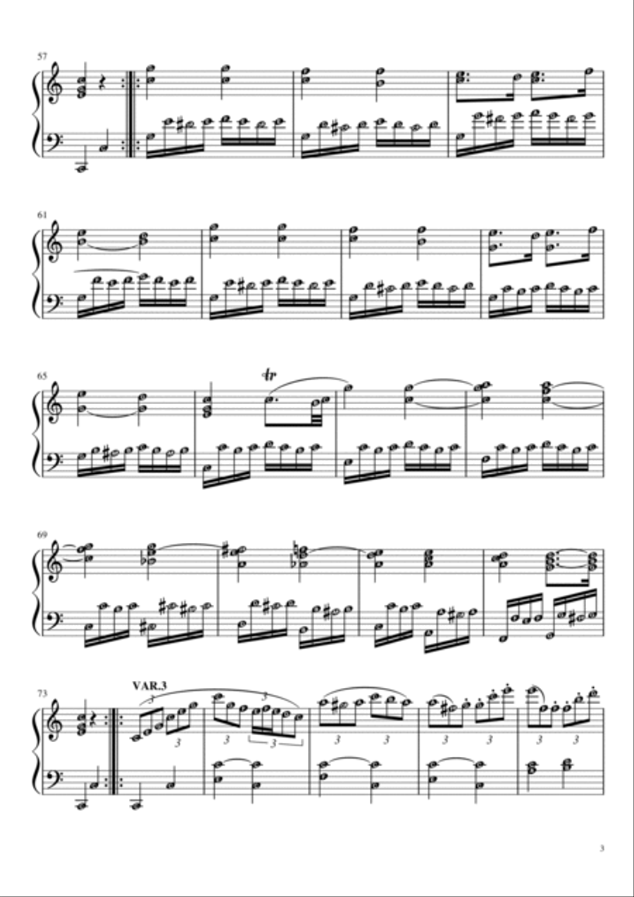 12 Twelve Variations on Ah, Vous Dirai-Je, Maman (Twinkle Twinkle Little Star) Mozart | Piano Solo w Piano Method scores gallery preview page 3