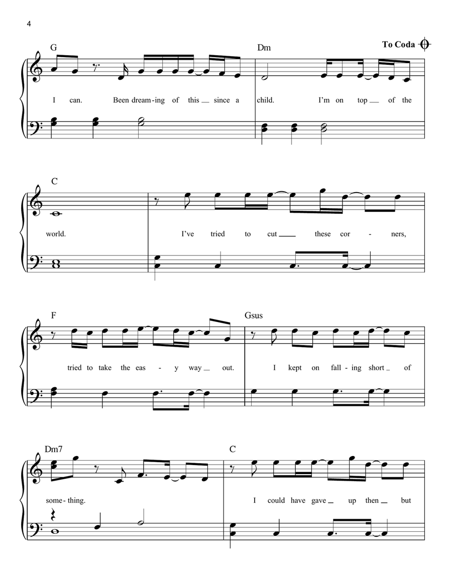 On Top Of The World On Top Of The World Easy Piano scores gallery preview page 4