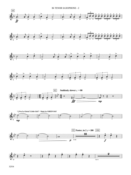 21st Century Breakdown, Suite from Green Day's: B-flat Tenor Saxophone