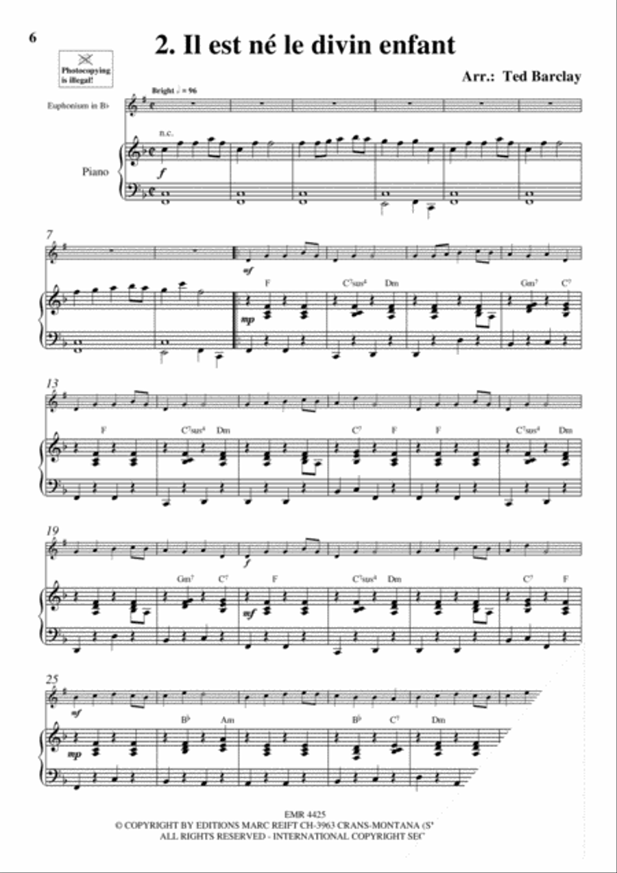 10 Easy Christmas Solos Euphonium scores gallery preview page 4
