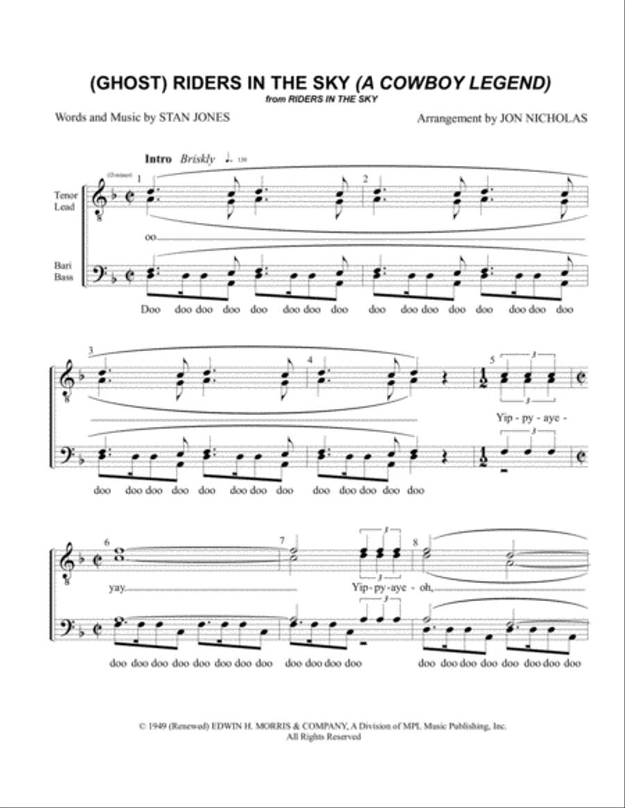 (ghost) Riders In The Sky (a Cowboy Legend) TTBB scores gallery preview page 1
