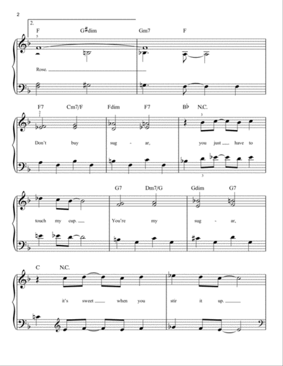 Honeysuckle Rose Easy Piano scores gallery preview page 2