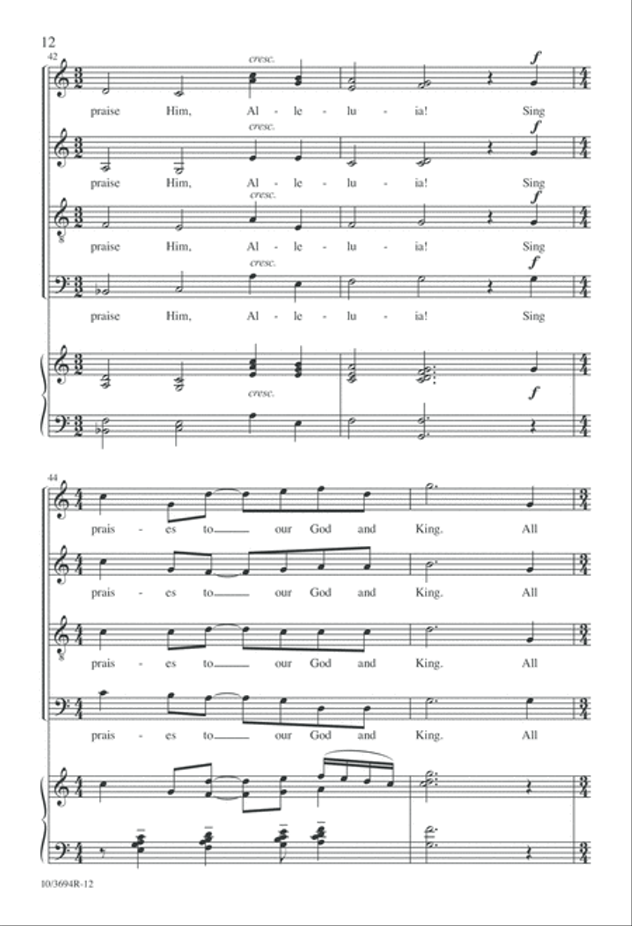 All Creatures, Lift Your Voice and Sing! 4-Part scores gallery preview page 12