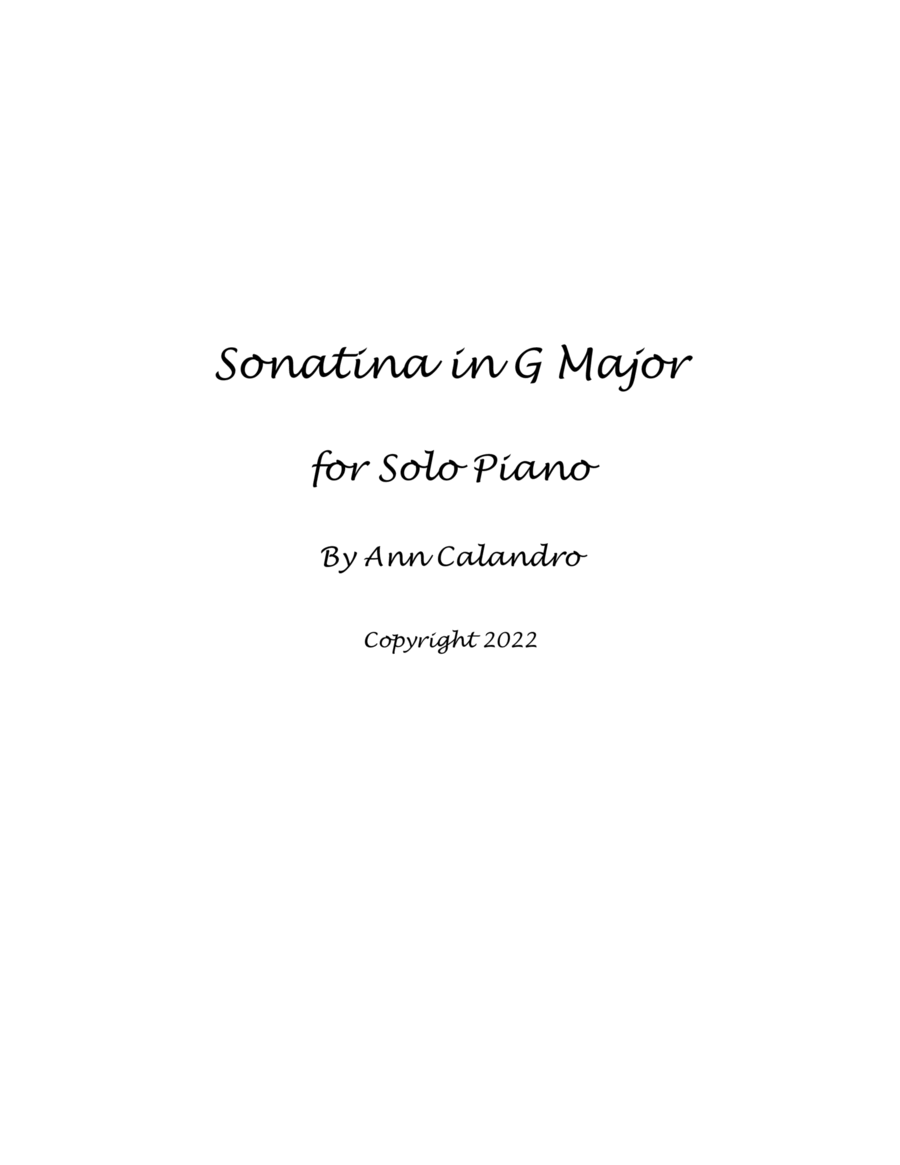 Sonatina in G major Piano Method scores gallery preview page 1