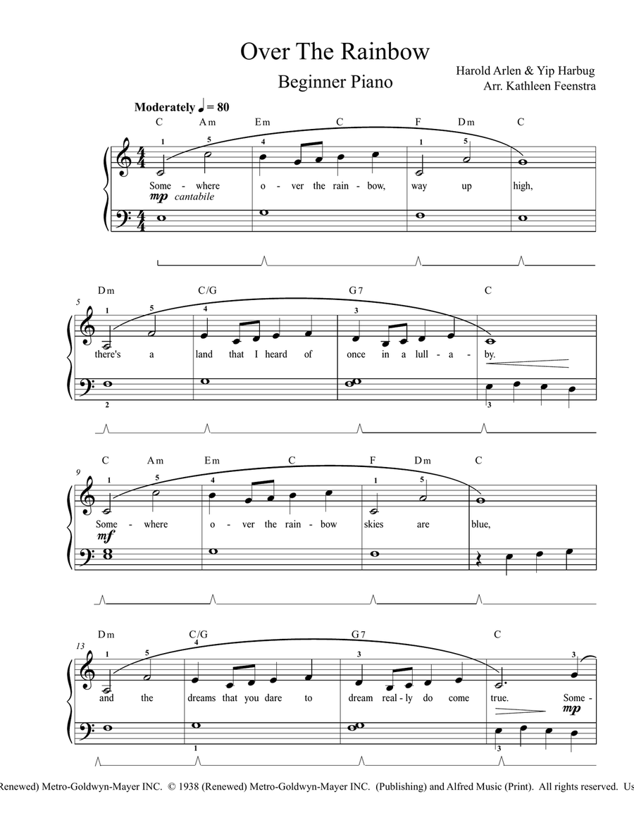 Over The Rainbow Voice scores gallery preview page 2