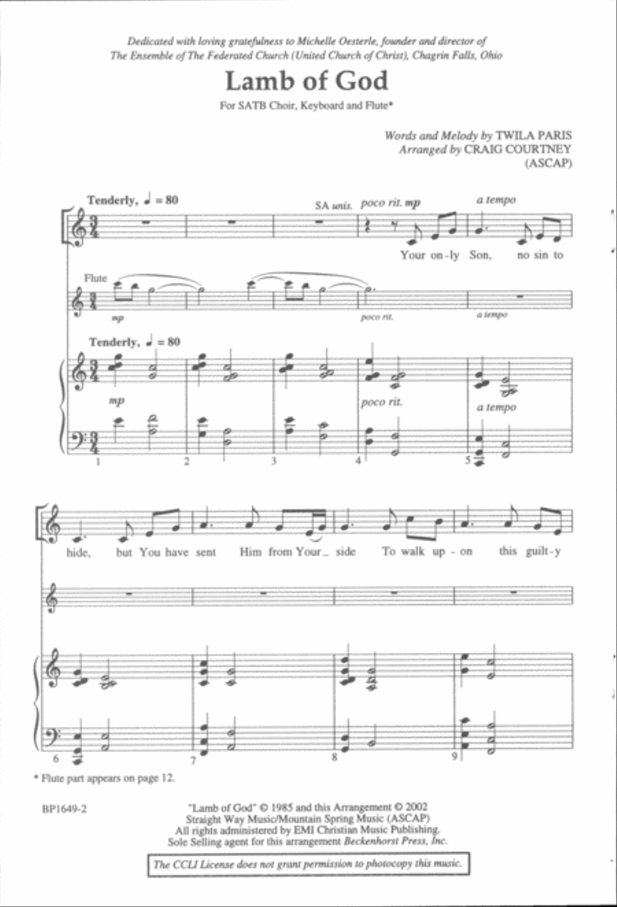 Lamb of God 4-Part scores gallery preview page 2