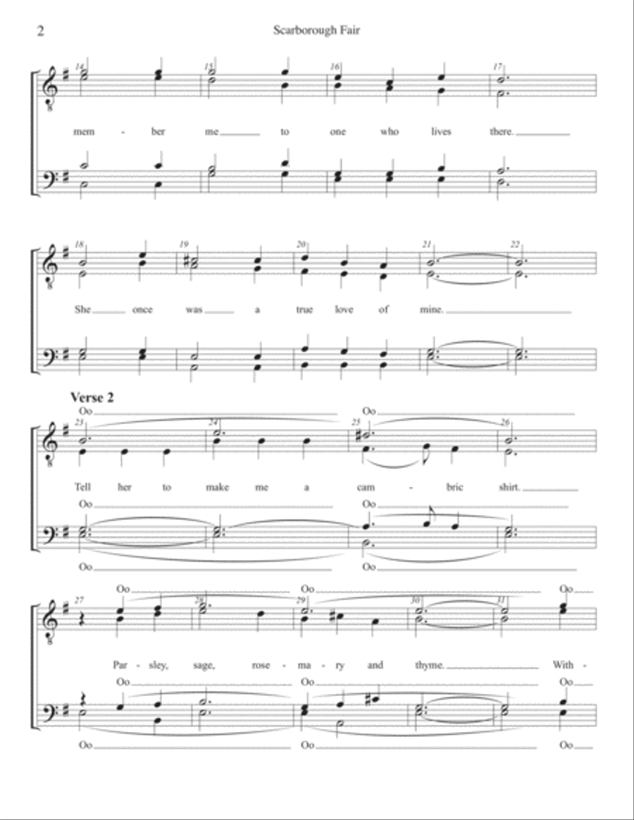 Scarborough Fair (TTBB) (QUARTET PRICING) TTBB scores gallery preview page 2