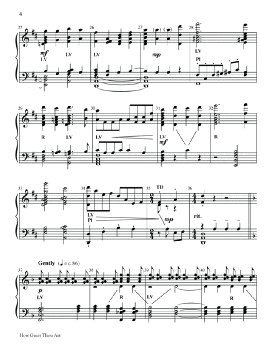 How Great Thou Art How Great Thou Art 5-Octaves scores gallery preview page 4
