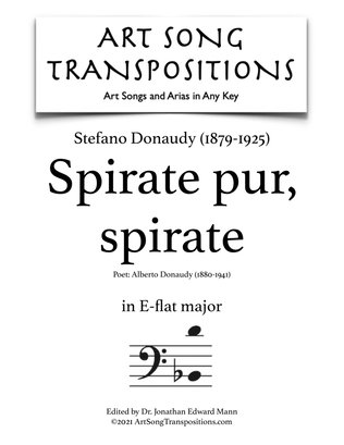 DONAUDY: Spirate pur, spirate (transposed to E-flat major, bass clef)