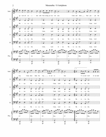 Maranatha / O Antiphons (Vocal solo with SATB) image number null