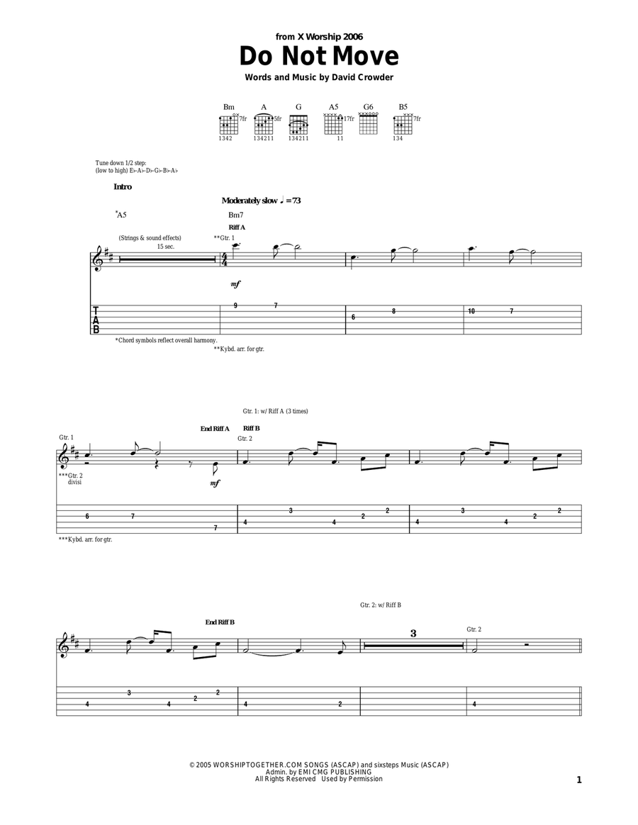 Do Not Move Acoustic Guitar scores gallery preview page 1