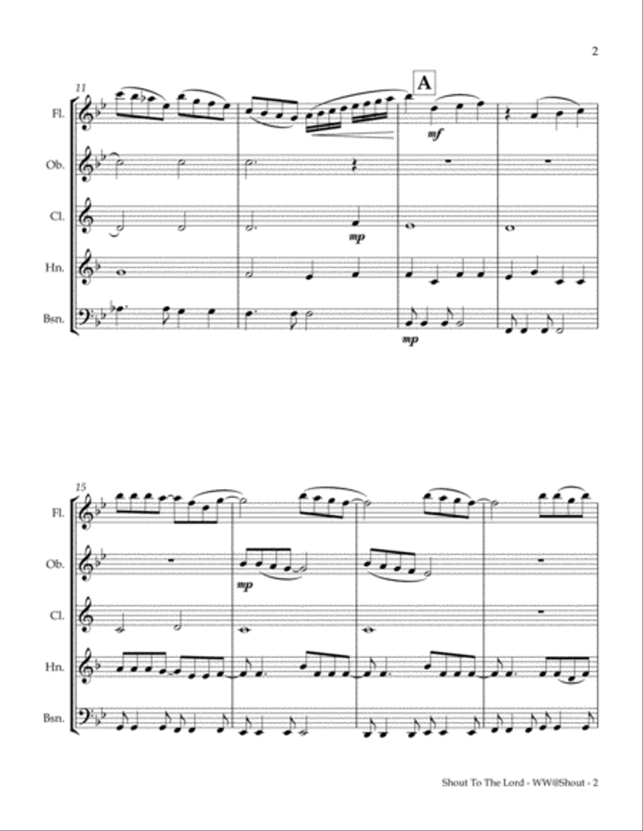 Shout To The Lord Shout To The Lord Woodwind Quintet scores gallery preview page 6