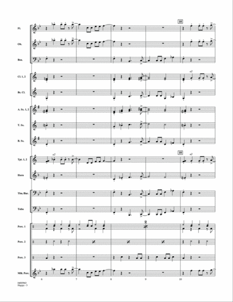 Happy (from Despicable Me 2) - Conductor Score (Full Score) Concert Band scores gallery preview page 3