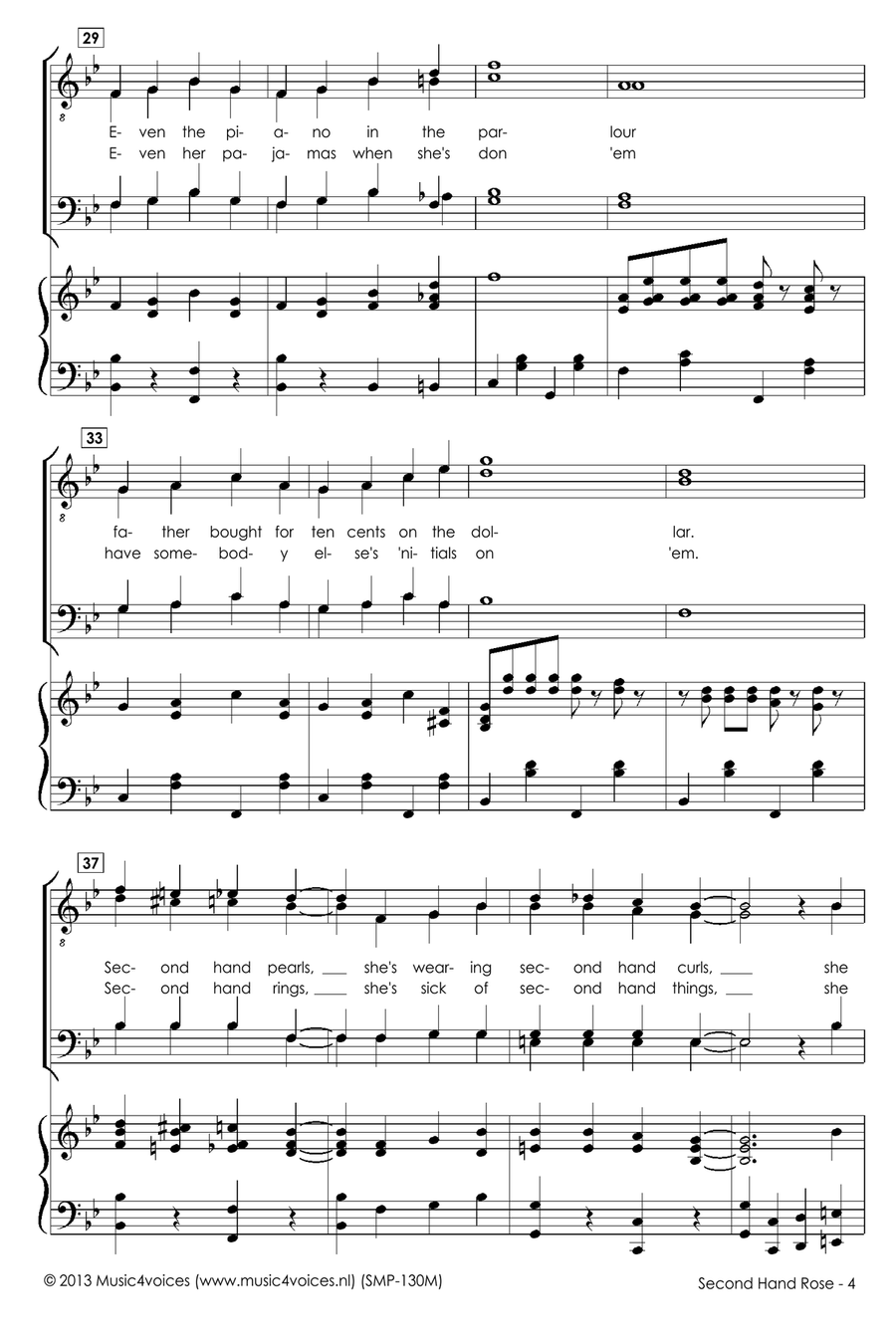 Second Hand Rose TTBB scores gallery preview page 6