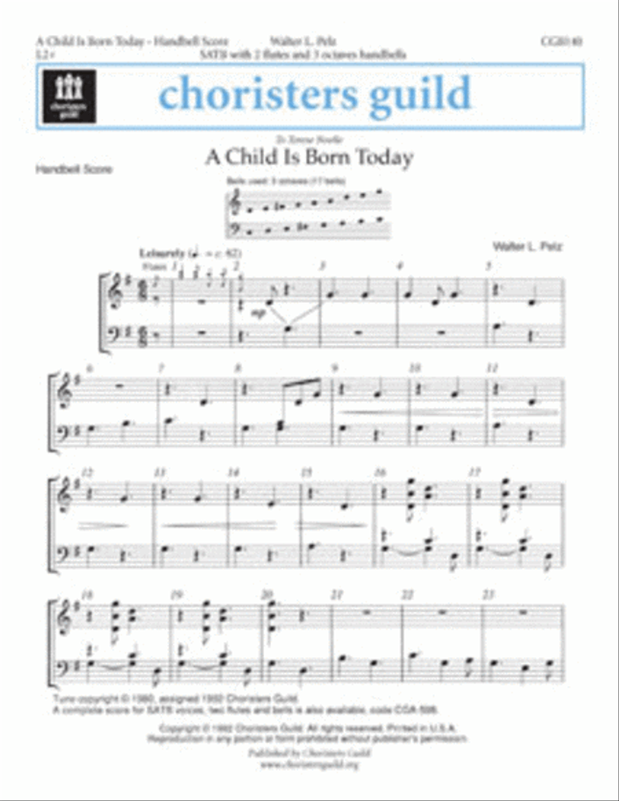 A Child Is Born Today A Child Is Born Today Handbell Choir scores gallery preview page 1