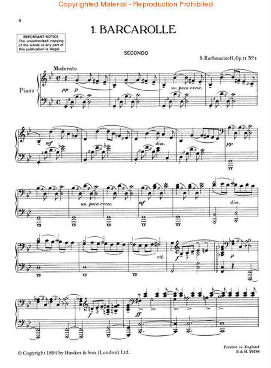 Six Morceaux, Op. 11 Piano Solo scores gallery preview page 2