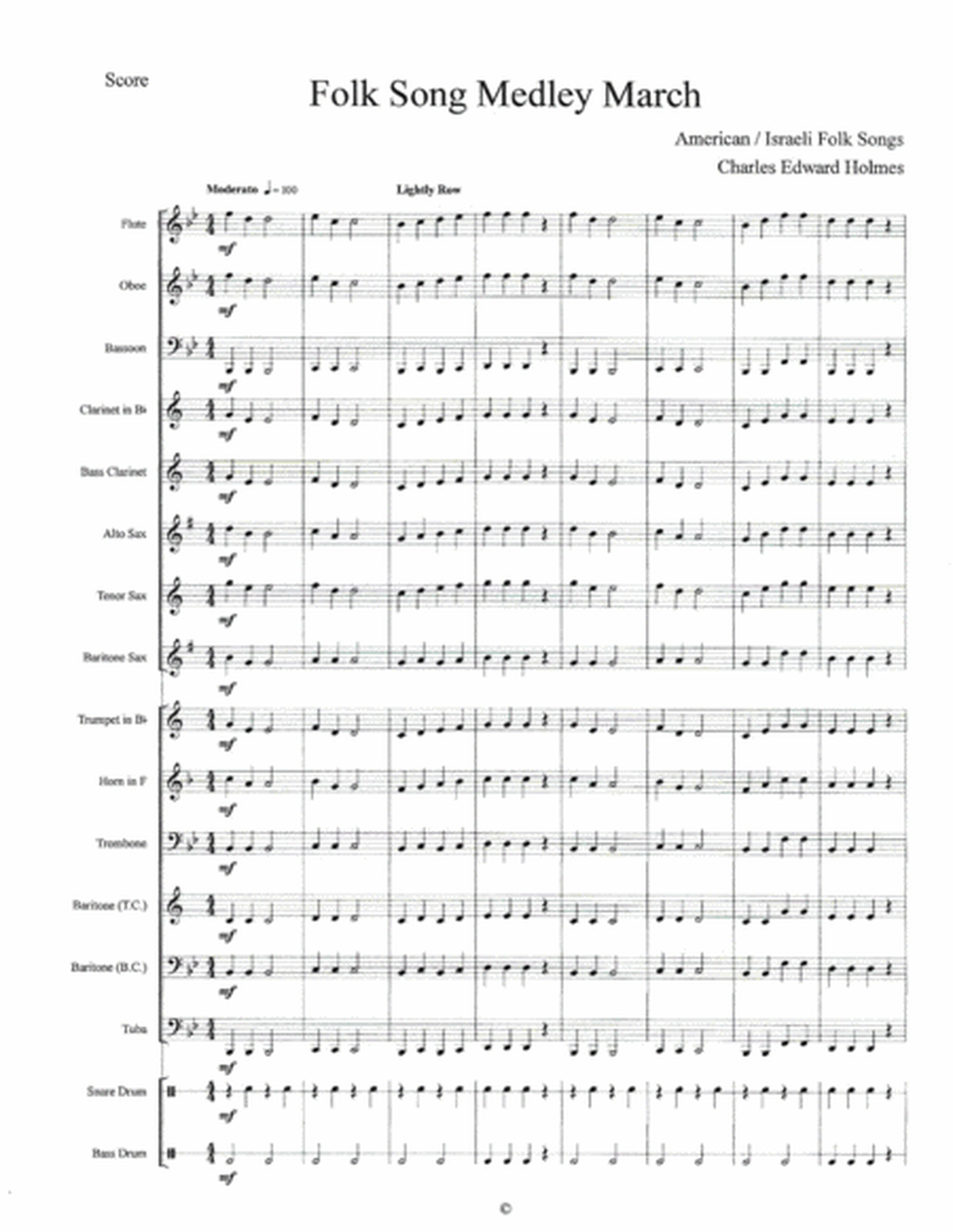 Folk Song Medley March--Score image number null
