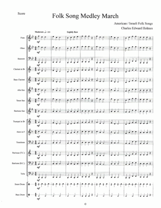 Folk Song Medley March--Score