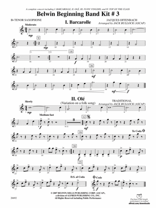 Belwin Beginning Band Kit #3: B-flat Tenor Saxophone