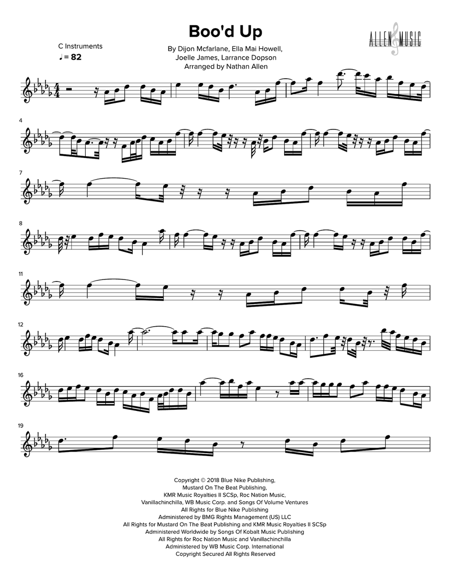 Boo'd Up Flute scores gallery preview page 1