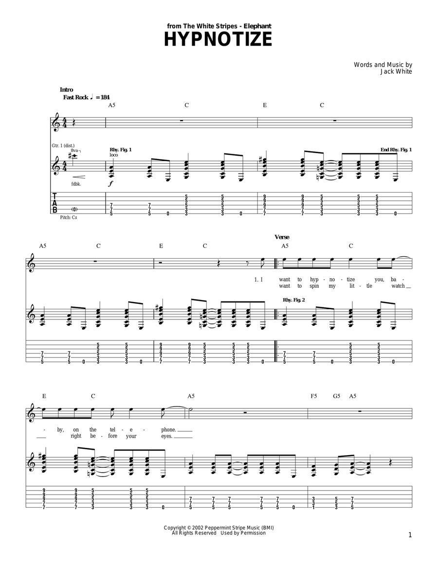 Hypnotize Acoustic Guitar scores gallery preview page 1