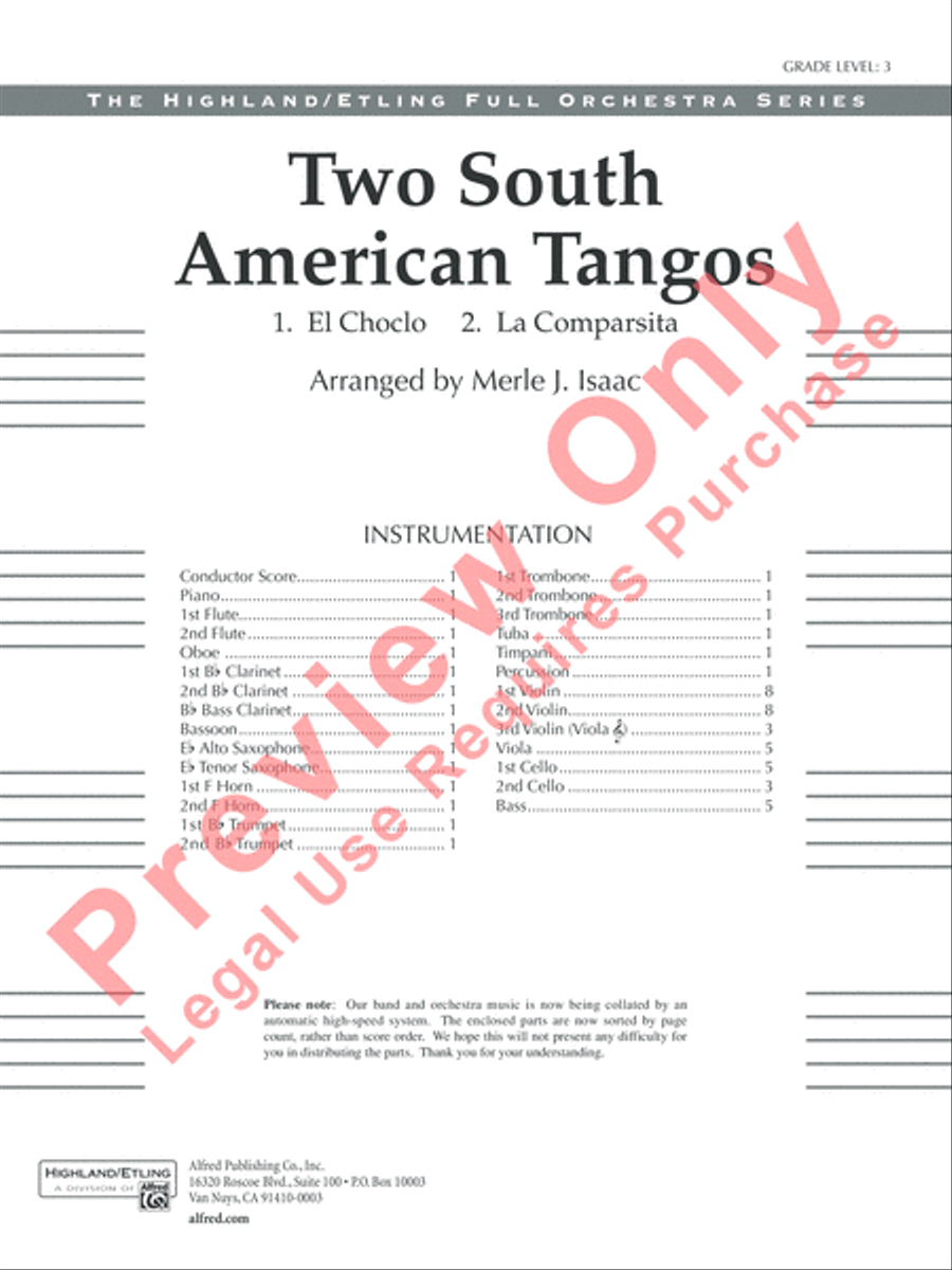Two South American Tangos Full Orchestra scores gallery preview page 2