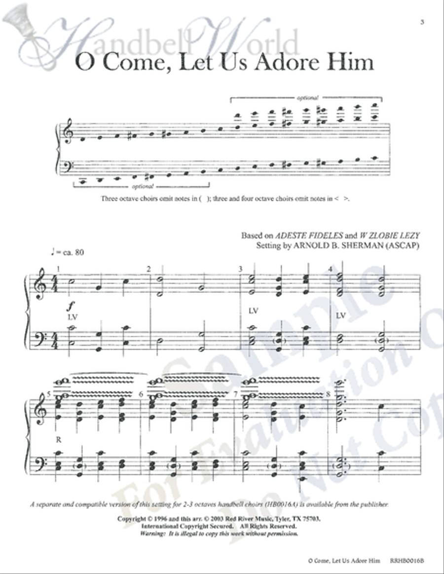 O Come Let Us Adore Him 5-Octaves scores gallery preview page 6