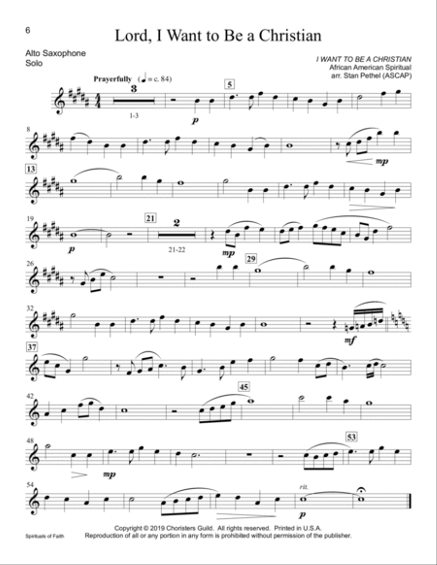 Spirituals of Faith - Eb Alto Saxophone Alto Saxophone scores gallery preview page 6