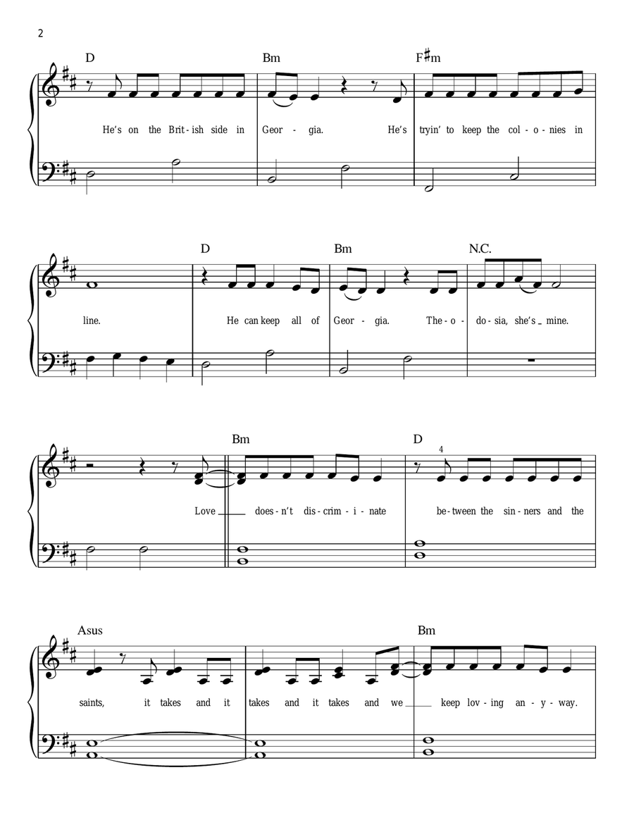 Wait For It (from Hamilton) Easy Piano scores gallery preview page 2