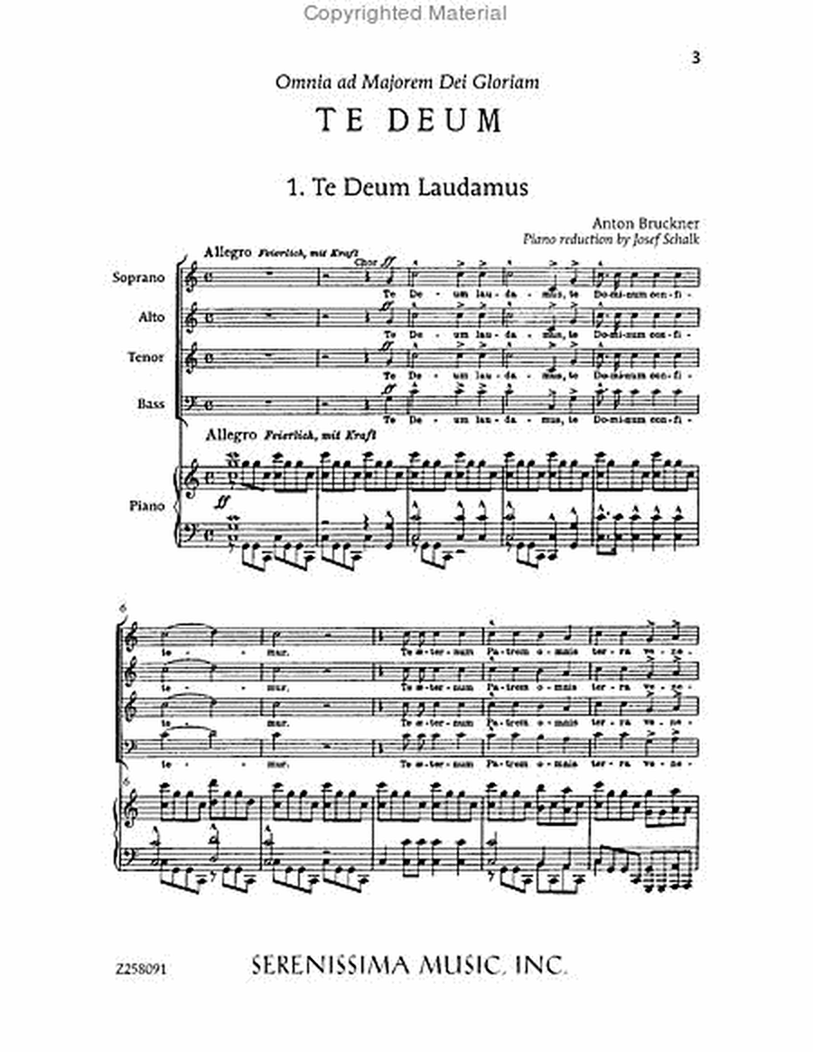 Te Deum, WAB 45 (1886 revision)