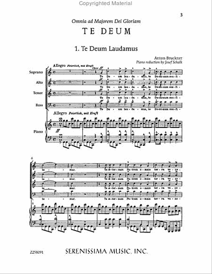 Te Deum, WAB 45 (1886 revision)