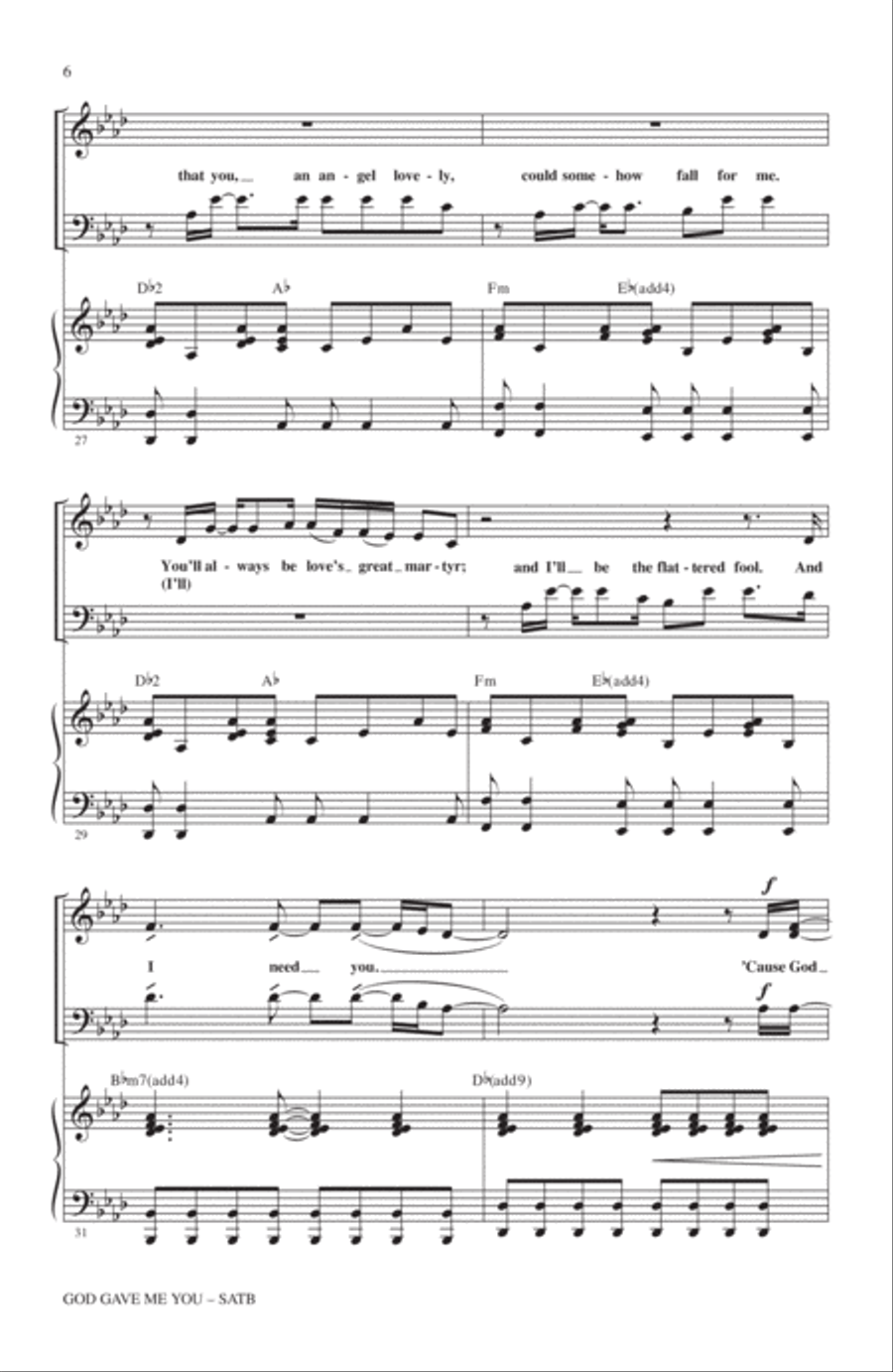 God Gave Me You (arr. Alan Billingsley) 4-Part scores gallery preview page 5