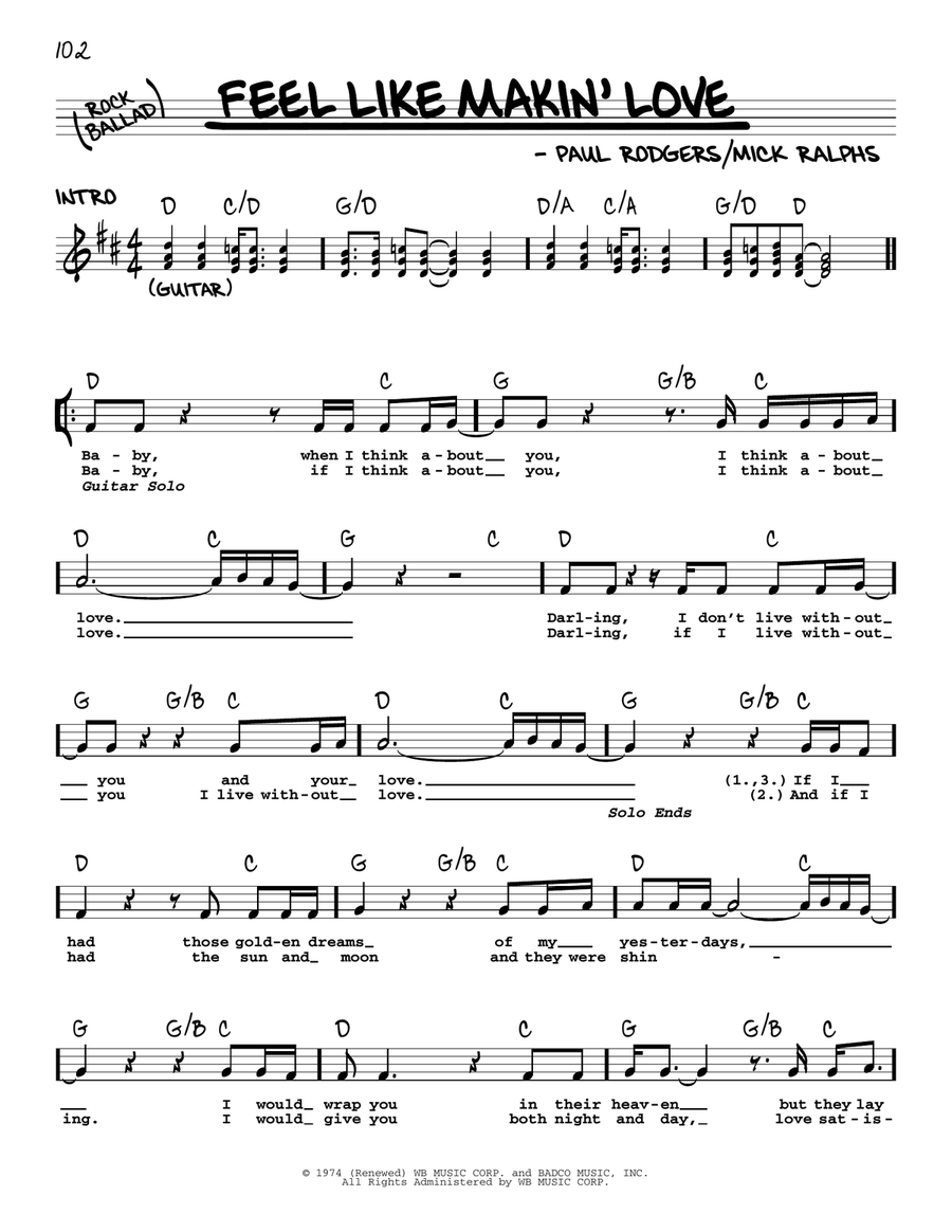 Feel Like Makin' Love Voice scores gallery preview page 1
