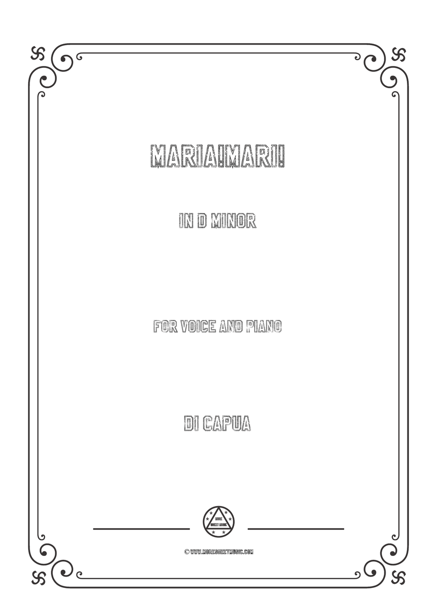 Capua-Maria!Mari! in d minor,for voice and piano Piano, Vocal scores gallery preview page 1
