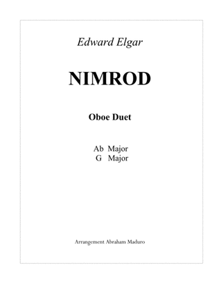 Nimrod From Enigma Variations Oboe Duet-Two Tonalities Included