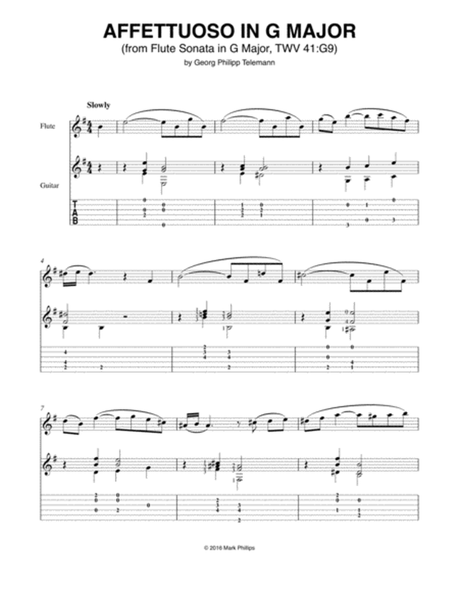 Affettuoso in G Major (from Flute Sonata in G Major, TWV 41:G9) image number null