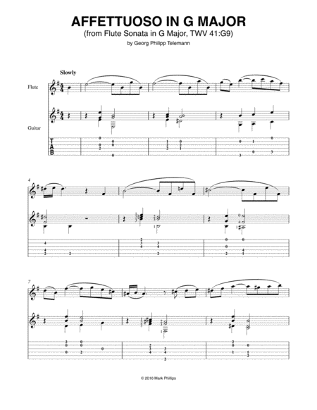 Affettuoso in G Major (from Flute Sonata in G Major, TWV 41:G9) image number null