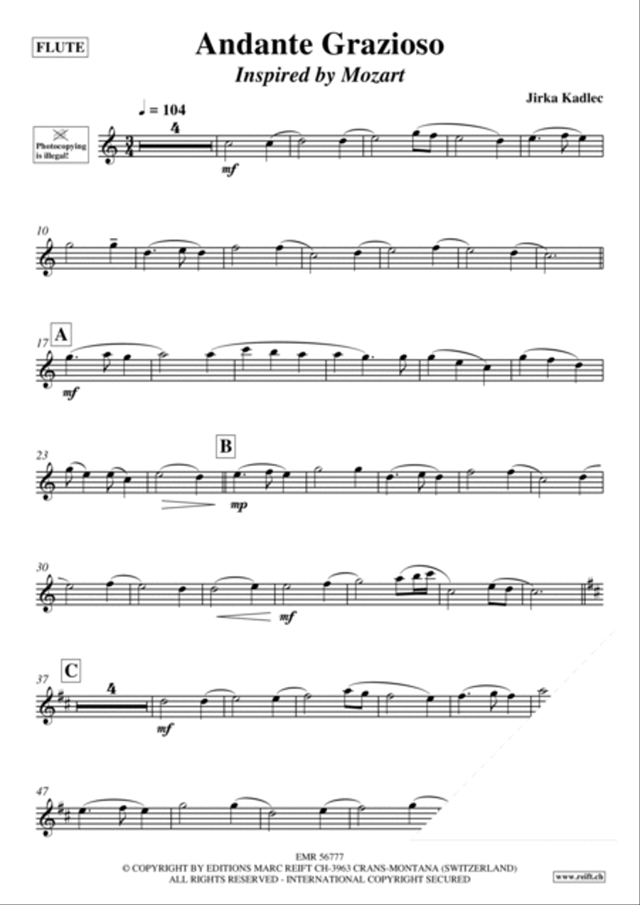 Andante Grazioso Flute Solo scores gallery preview page 3
