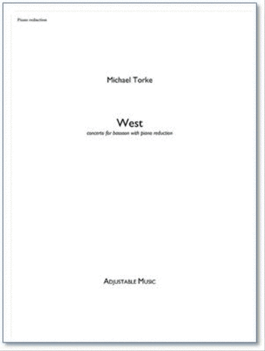 West (piano reduction) West (piano reduction) Bassoon Solo scores gallery preview page 1