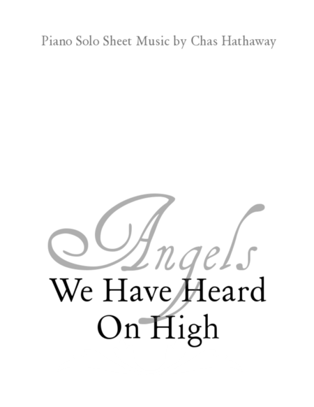 Angels We Have Heard on High, Piano Solo image number null