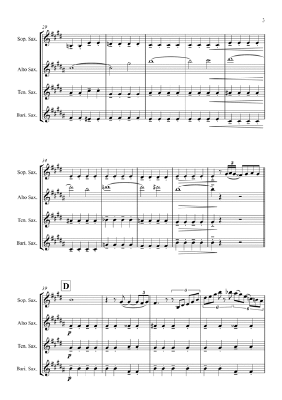 Manoir De Mes Reves (django's Castle) Saxophone Quartet scores gallery preview page 3